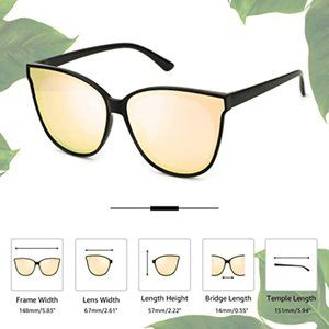 LVIOE Orange Cateye Sunglasses
